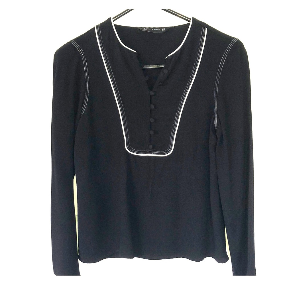 Zara long sleeve black blouse, size XS